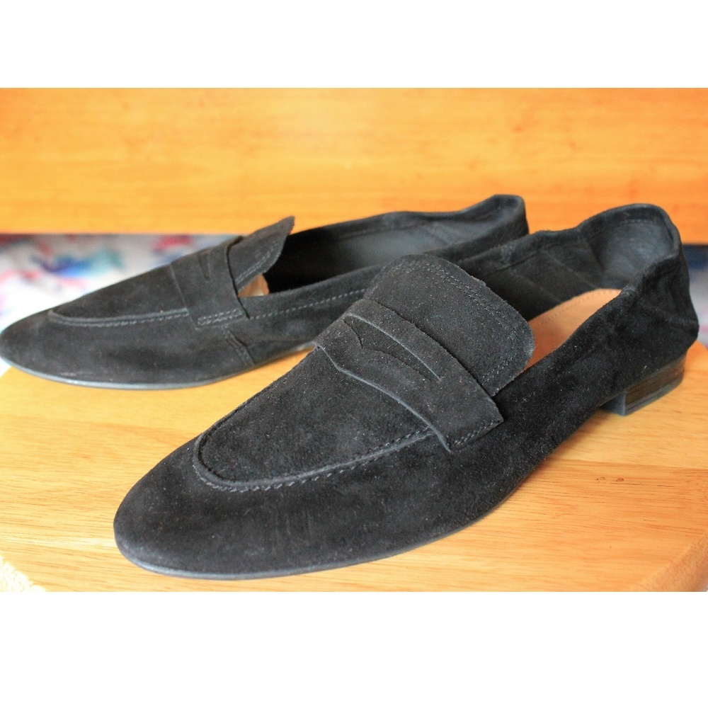 H&M Black Suede Loafers, Size 5.5, NWOT